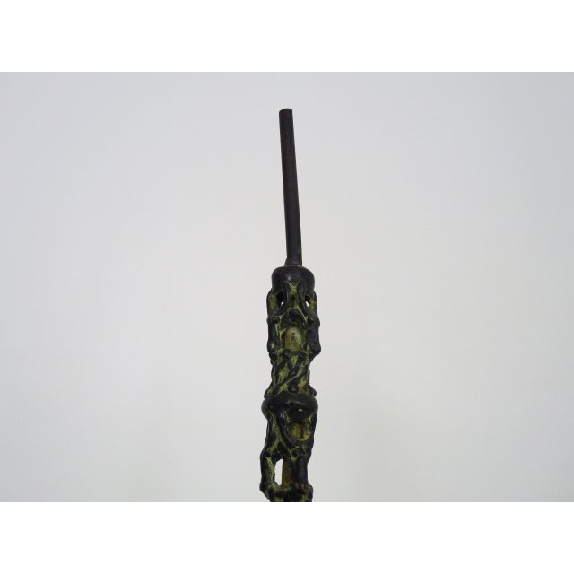 Large Vintage Zoomorphic Bamoun Bronze Pipe Cameroon, 1960s For Sale - Image 4 of 11