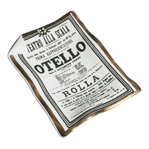 Piero Fornasetti Ceramic Tray With Verdi Othello Playbill From 1st Performance