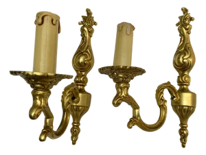 Mid-Century Bronze Wall Sconces, France, 1960s, Set of 2