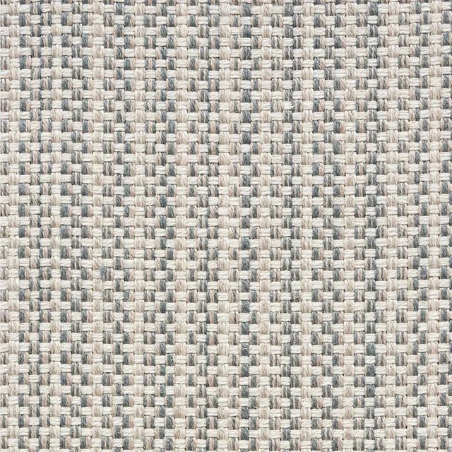 Sample - Schumacher Rustic Basketweave Fabric in Stone For Sale