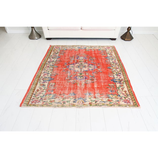 Turkish Oushak Anatolian Floral Carpet For Sale - Image 3 of 10