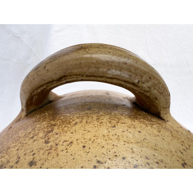 Beige Antique French Stoneware Vinegar Jar / Floor Vase, Poitou, C. 1900 For Sale - Image 8 of 18