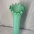 Offered here is a vintage mid-century green opalescent ribbed swung glass vase, from the Fostoria Heirloom line. This item...