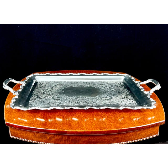 Mid 20th Century 1881 Wm. Rogers "Glenrose" 6 - Piece Master Tea & Coffee Service With Webster Wilcox "Joanne" Tray For Sale In Portland, OR - Image 6 of 12