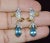 Blue Certified Natural 5.67Cts VS F Diamond Aquamarine 18K Gold Dangle Earrings, A Pair For Sale - Image 8 of 10