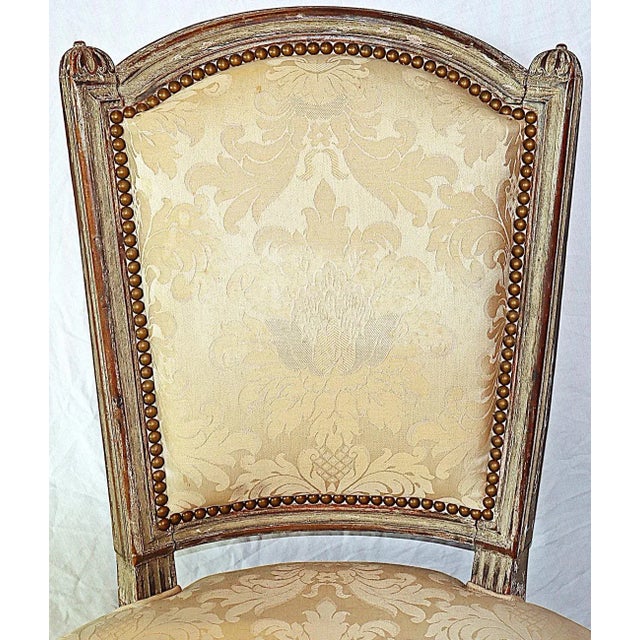 French Antique French Painted Louis XVI Style Vanity Chair For Sale - Image 3 of 8