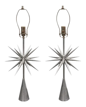 Aluminum Starburst Table Lamps by Marcelo Bessa - a Pair