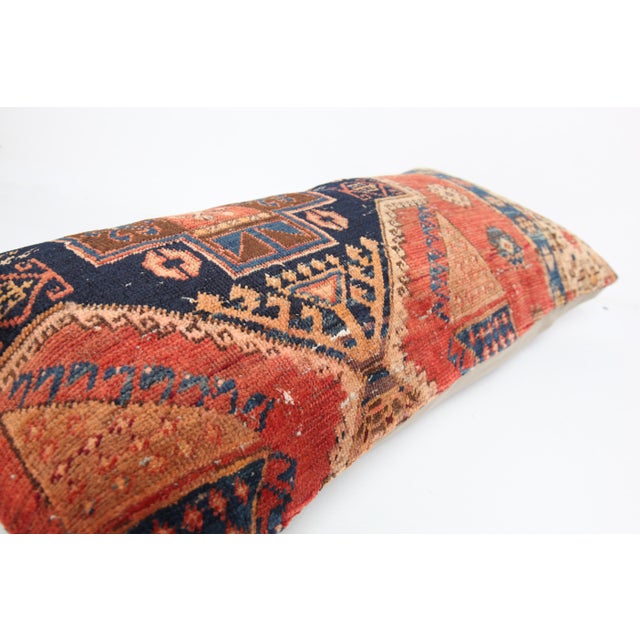 Contemporary Handwoven Antique Tribal Malatya Kurdish Rug Pillow -16'' X 34'' For Sale - Image 3 of 11