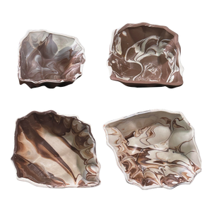 Vintage Marbleized Studio Craft Ceramic Bowls (Set of 4)