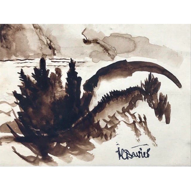 1950s Vintage Original Watercolor Landscape by Harold Davies For Sale - Image 5 of 6