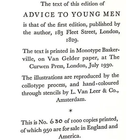 "Advice to Young Men and (Incidentally) to Young Women" 1930 Cobbett, William Cobbett For Sale - Image 4 of 8