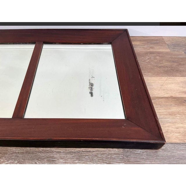 Antique 65” Three Panel Dark Wood Mantel Mirror For Sale In New York - Image 6 of 7