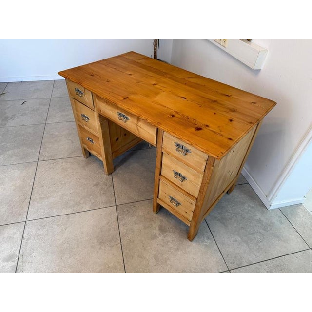 1920s Rustic Art Nouveau Desk Secretaire in Softwood, 1920s For Sale - Image 5 of 13