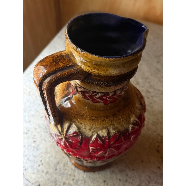 Vintage West German Fat Lava Vase, 1960 For Sale - Image 9 of 18