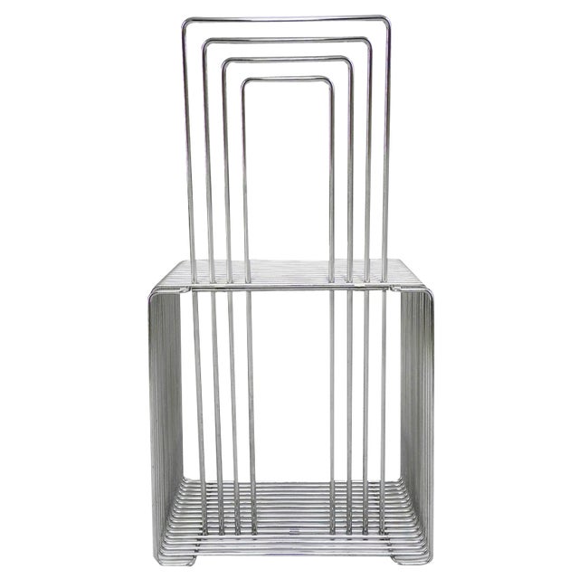 Set of Wire Cube Chairs with Insertable Backrests attributed to Verner Panton, 1970s For Sale