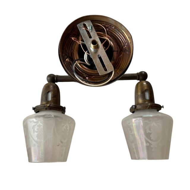 Victorian Antique Double Wall Sconce Completely Restored Original Patina For Sale - Image 3 of 8