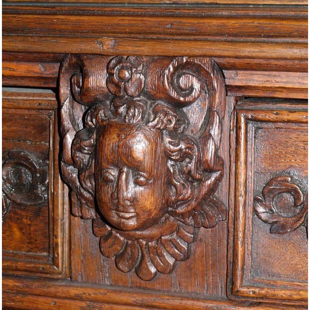 Brown 16th-Century Ligurian Carved Oak & Chestnut Credenza For Sale - Image 8 of 10