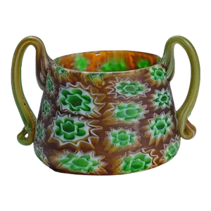 Antique Millefiori Bowl With Handles, Fratelli Toso Murano Ca. 1900s