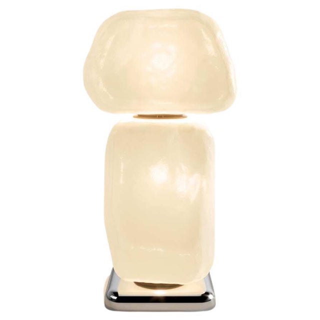 White II Wax, Stone, Light Table Lamp in Glass by Linde Freya Tangelder for Cassina For Sale - Image 3 of 18