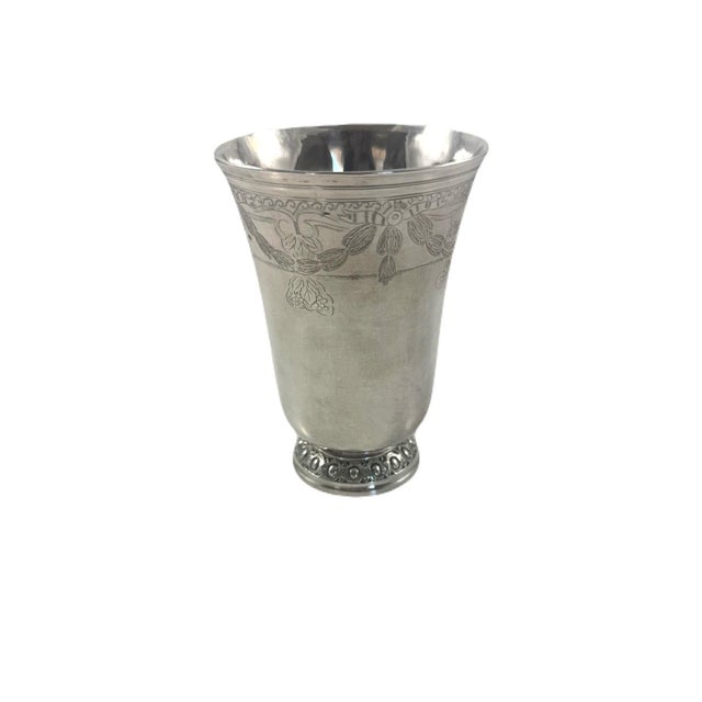 Antique French Paris Large Sterling Silver Beaker Goblet or Cup | 18th C For Sale - Image 4 of 9