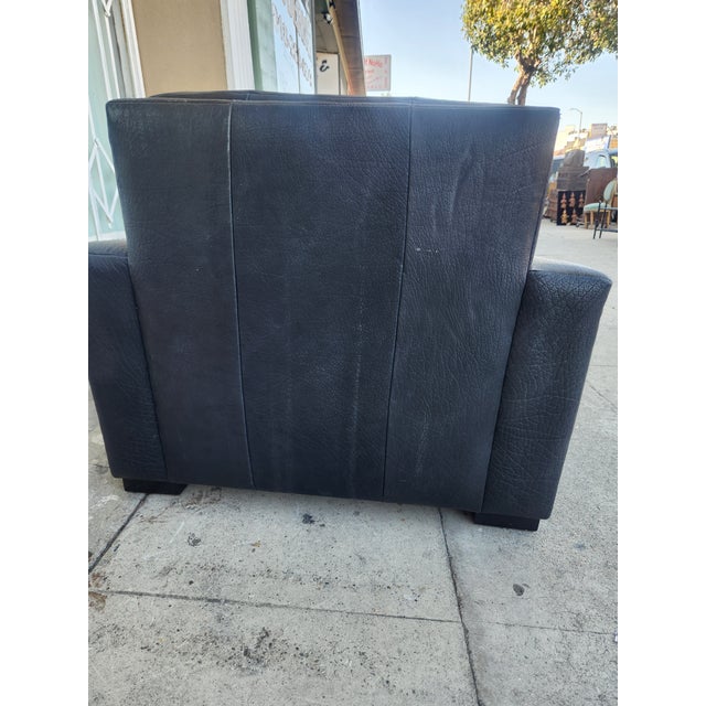 Vintage Club Leather Armchair For Sale In Los Angeles - Image 6 of 10