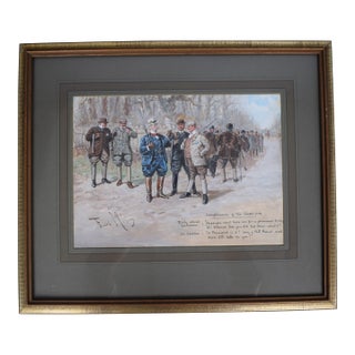 Richly Attired Sportsman & Sir Terence Watercolour by George Finch Mason For Sale