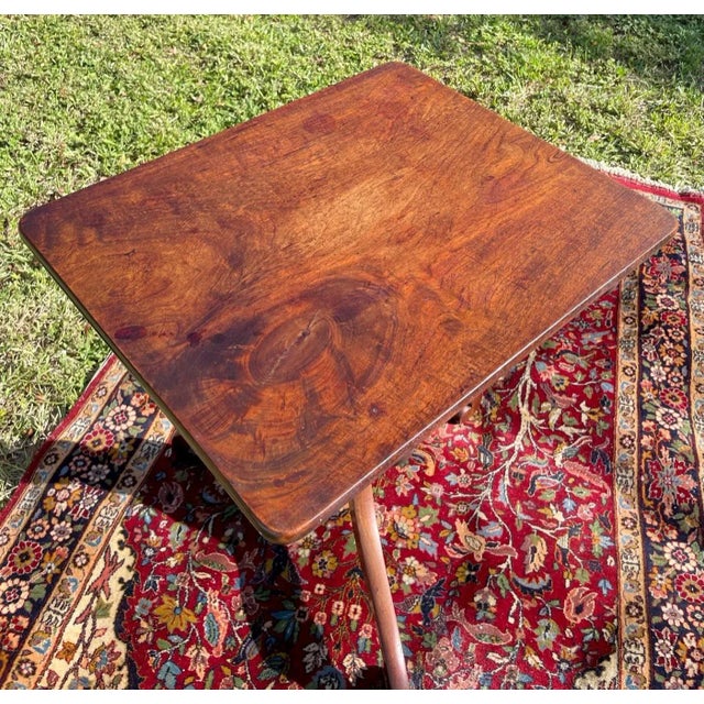 Brown English George Ll Mahogany RectangularTripod Tilt Top Tea Table C.1790. For Sale - Image 8 of 13