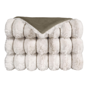 Luxury Fur Throw Blanket in Ivory