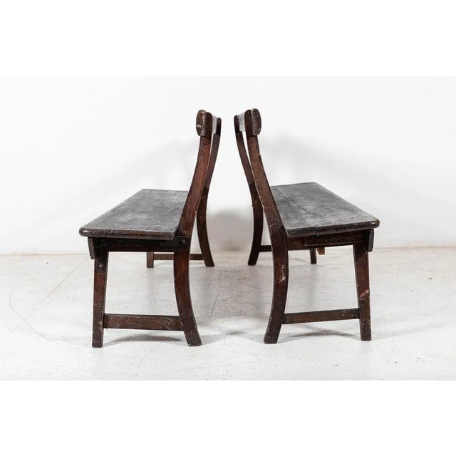 Set of 19th Century English Pine Chapel Benches For Sale - Image 5 of 12