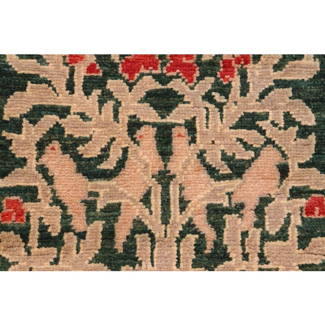 1990s Classic Ziegler Green Tan Hand-Knotted Wool Rug - 6'2'' X 9'2'' For Sale - Image 5 of 8
