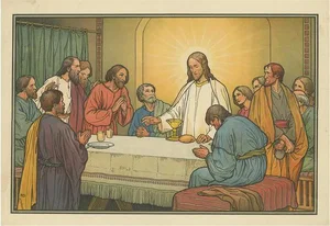 Philipp Schumacher, Religious Illustration of the Last Supper, 1913, Print