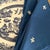 1980s French Blue Fleur-De-Lis Embroidered Dinner Napkins - Set of 8 For Sale - Image 4 of 4