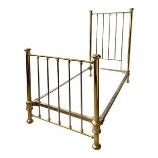 Vintage High Back Brass Bed - Twin Size For Sale
