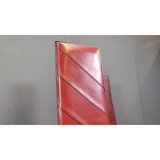 Red Vintage Italian Red Leather High Back Dining Chairs, 1980s, Set of 6 For Sale - Image 8 of 13