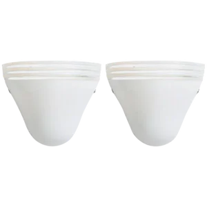 1970's White Murano Glass Sconces by Leucos - a Pair