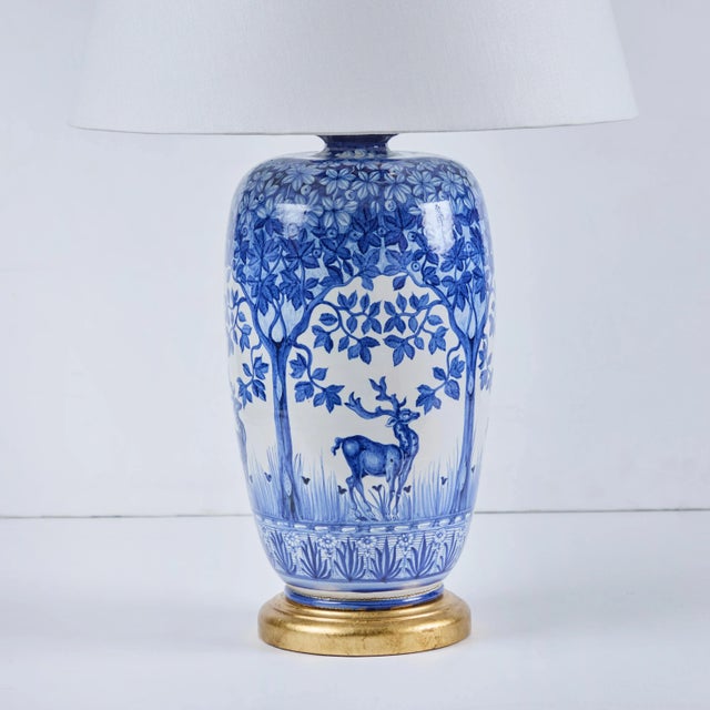 French 1920s French Porcelain Lamps - A Pair For Sale - Image 3 of 5