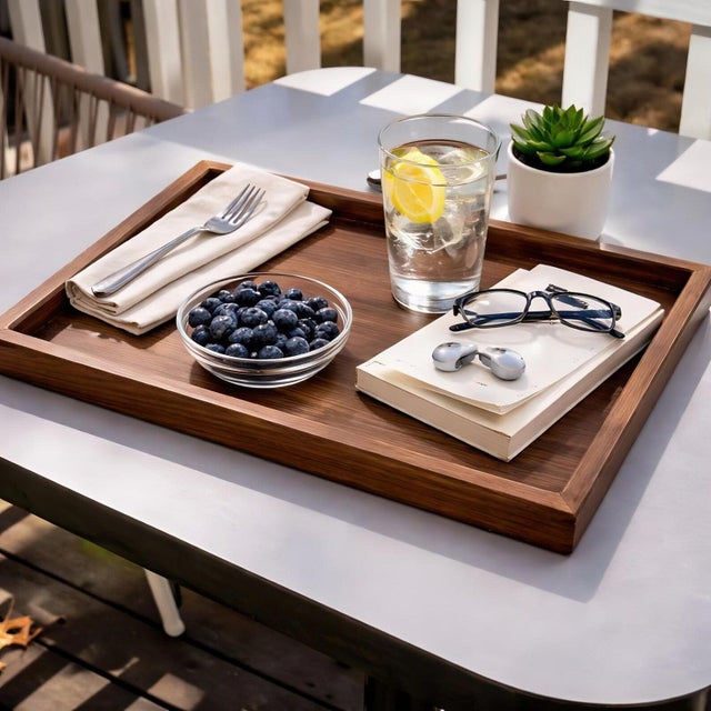 Solid Black Walnut Serving Tray For Sale - Image 4 of 5
