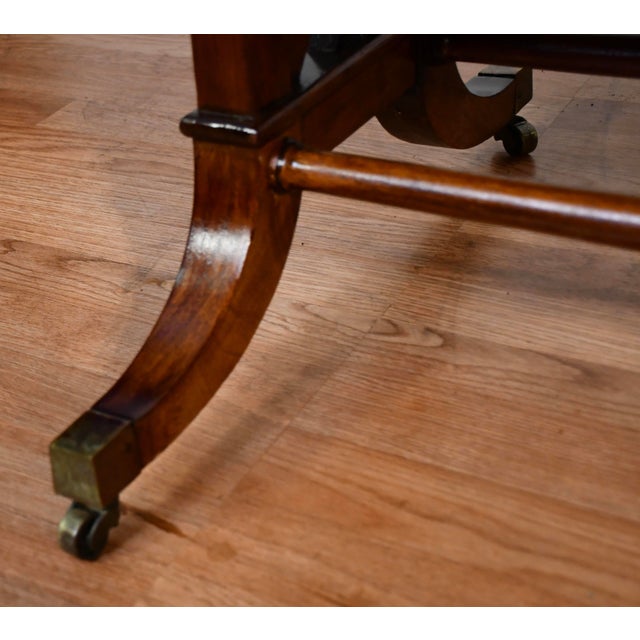 1930 English Regency Mahogany Banded Satinwood Coffee Table With Extending Leaf For Sale - Image 12 of 18