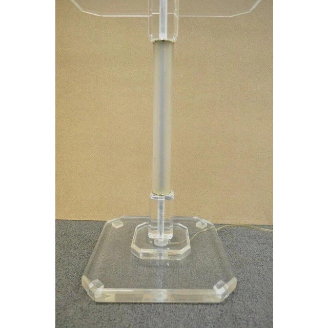 Mid 20th Century Vintage Mid Century Modern Clear Lucite Occasional Accent Floor Lamp Side Table For Sale - Image 5 of 8