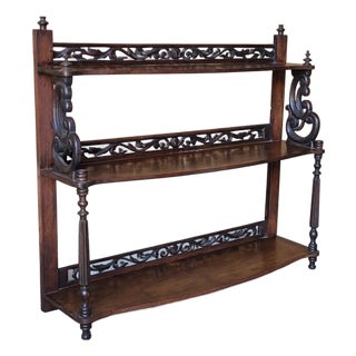 Antique Napoleon III Mahogany Shelf, 1890s For Sale