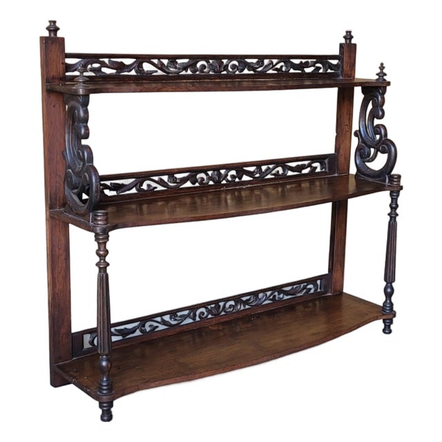 Antique Napoleon III Mahogany Shelf, 1890s For Sale