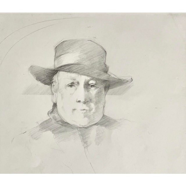 Contemporary 1977 Priscilla Treacy "Hommage À Rembrandt" Framed Original Pencil Portrait Study For Sale - Image 3 of 7