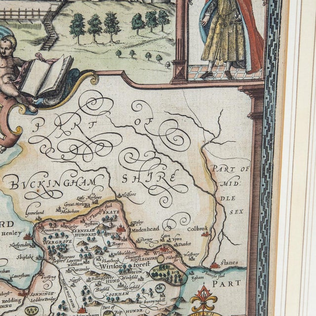 Paper 17th Century Map of the Barkshire by John Speed, 1616 For Sale - Image 7 of 18