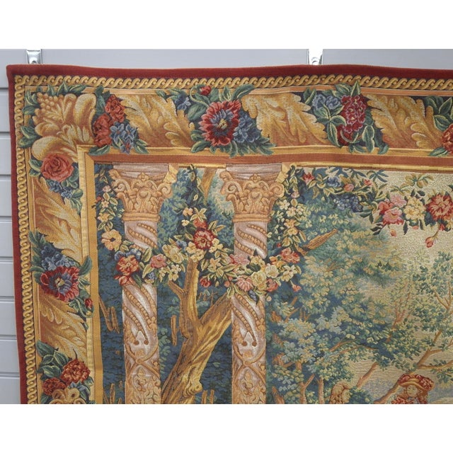 Mid 20th Century 20th Century Tapisserie d'Halluin France Aubusson Style Tapestry For Sale - Image 5 of 12