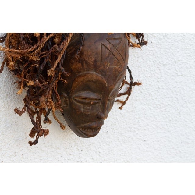 Tribal African Mask W/ Textured Hair For Sale - Image 4 of 7