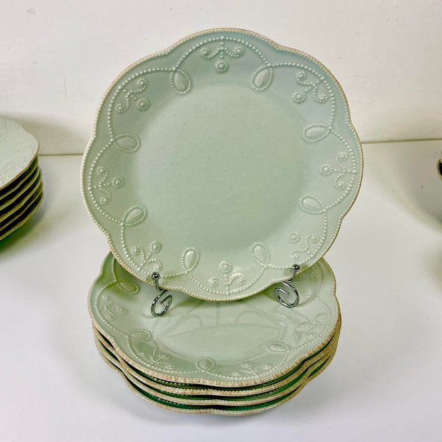 Art Nouveau Americana Lenox French Perle Ironstone Dinnerware - Set of 23 For Sale - Image 11 of 18