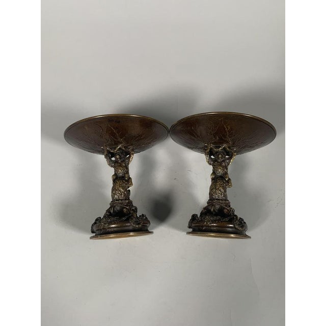 Brown Bronze Bowls with Bears by Christophe Fratin, 1800s, Set of 2 For Sale - Image 8 of 9
