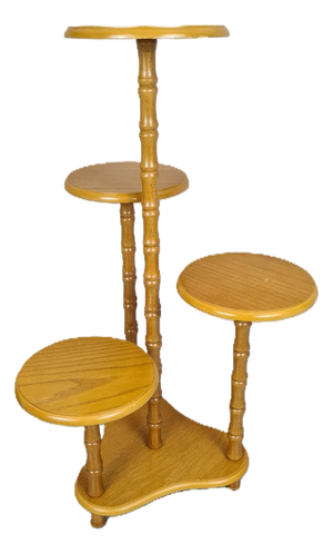 Wooden Standing Flower Stand, 1970s