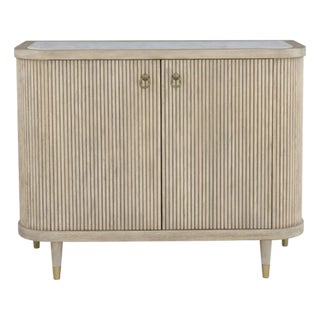 Set of 2: Two-Door Demilune Credenzas, Finish - Biscotti For Sale