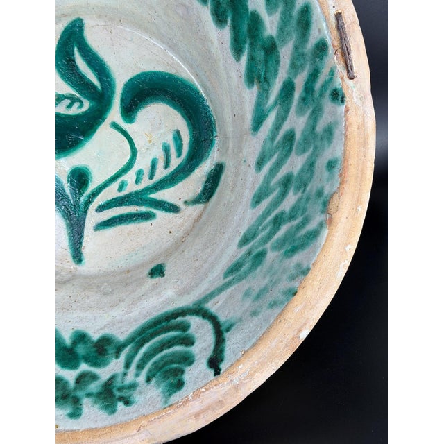 Large Granada Green Majolica Bowl For Sale - Image 9 of 17